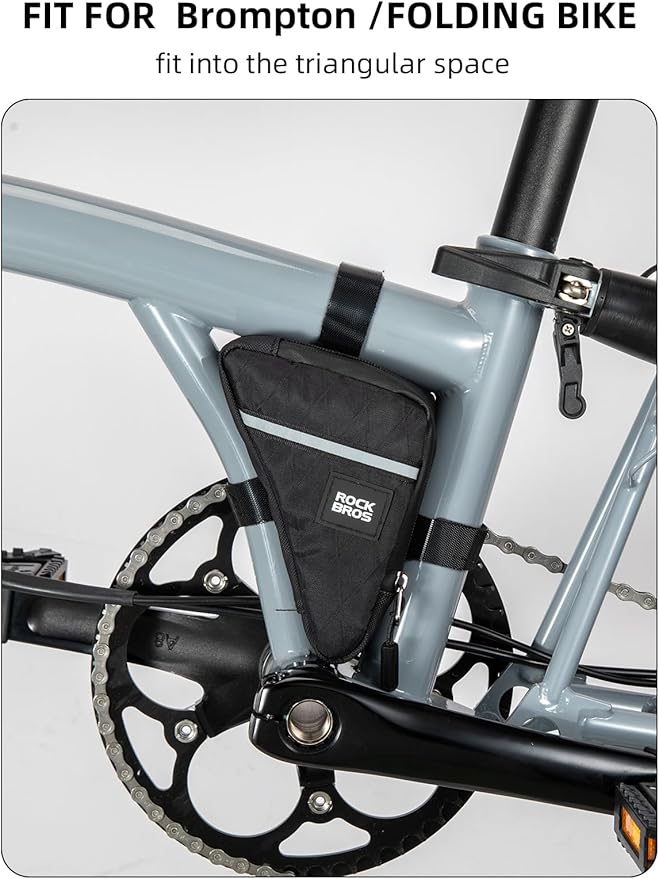 ROCKBROS Bike Frame Pouch Triangle Bike Pouch - Waterproof Small Bicycle Accessories for Boys Girls Men Women, Universally Compatible with Road Bikes, Brompton Bikes, Folding Bikes and Kids' Bikes