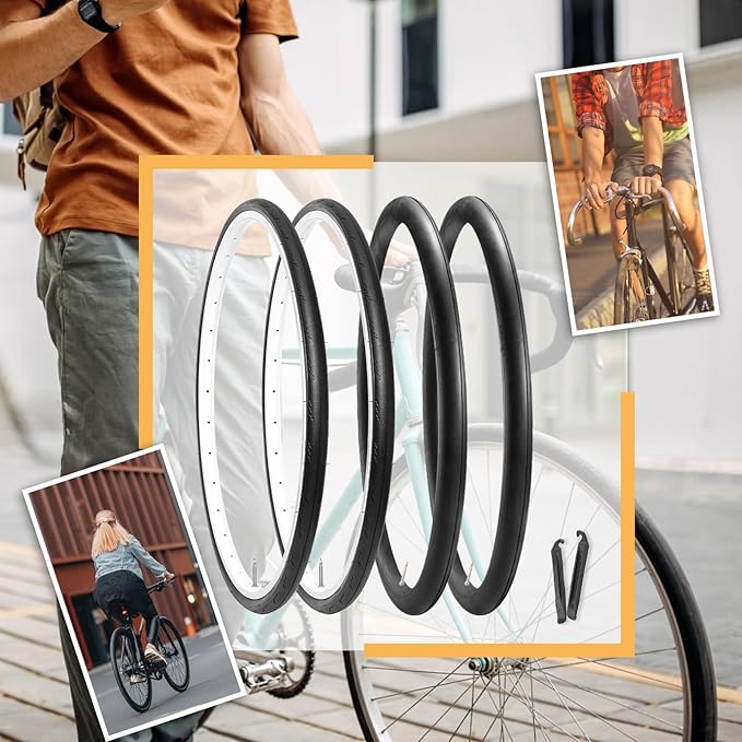 Hycline Road Bike Replacement Tire: 700x25C/700x28C/700Cx35C Folding High-Performance Wear-Resistant Bicycle Tires for City Commuter Road