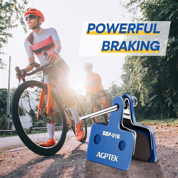 AGPTEK Bike Brake Pads, High-Performance Brake Pads, Disc Brake Pads & Spring (Semi-Metallic&Resin) for Mountain Bike Disc Brakes,Bike Pads Compatible with TRP Tektro Shimano Deore Br