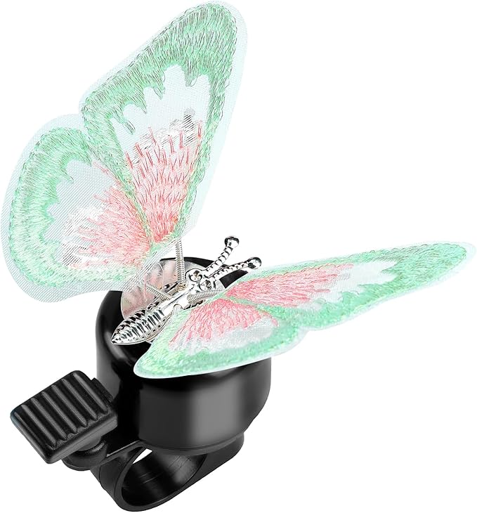 Kid's Bike Bell, Bicycle Horn for Girls, Children’s Bike Bells with Butterfly Design - Cute DIY Bicycle Bell for Girls, Crisp Sound, Easy to Install
