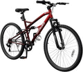26 inch 7-Speed Commuter Bicycle,Hybrid Bicycle,Men's Cruiser Bike/Mountain Bike V Brake,Metal Frame, Adult Bike (Black, White, Blue, Green, Purple, Pink)
