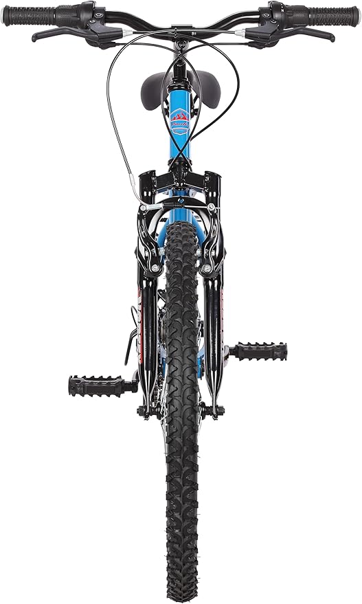 Pacific Mountain Sport Bike, 24 or 26 inch Mountain Bike for Youth and Adults, 18 Speed, Steel Frame, Knobby Tires, Front Suspension Fork, Twist Shifters, Linear Pull Brakes, Youth and Adult Bicycle