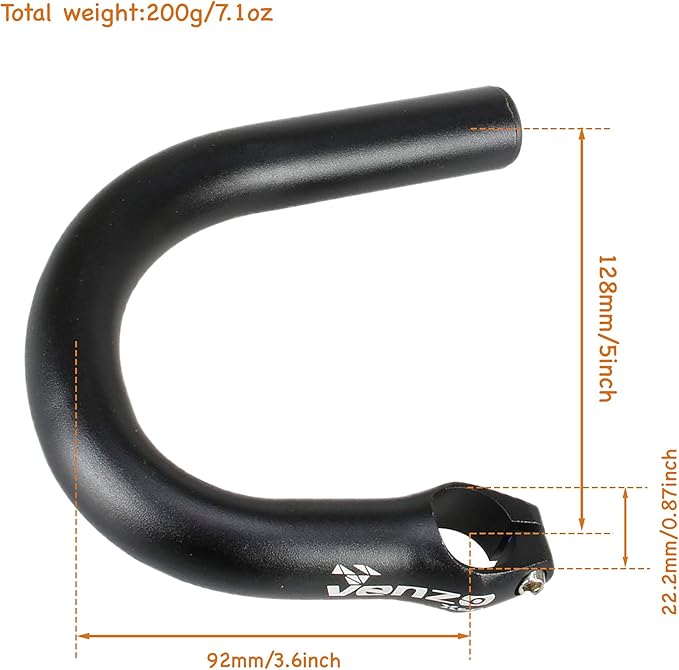 Venzo Road Bicycle Bike Adapter Handlebar Flat Bar to Drop Bar Ends - Mountain Bike to Road Bike Type