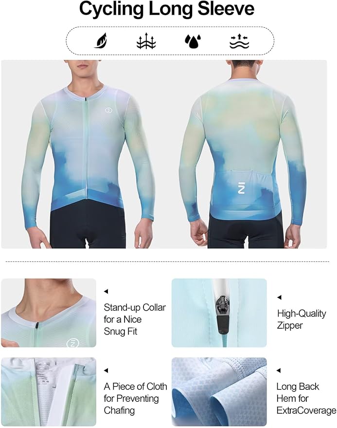 INBIKE Men's Cycling Bike Jersey Long Sleeve,Moisture Wicking, Breathable, Quick Dry Road Bike Jerseys