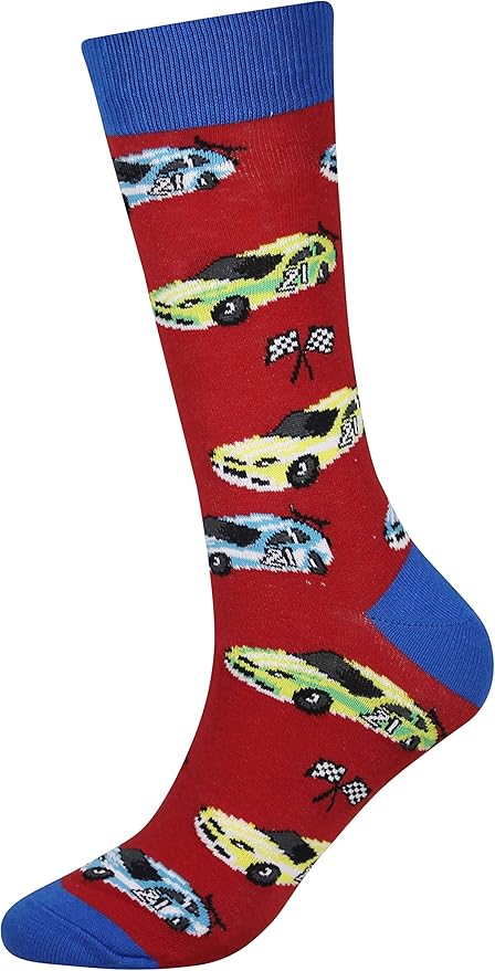 Cansok Men's 2/4 Packs Fun Crazy Novelty Dress Crew Socks