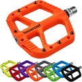 MTB Pedals Flat Mountain Bike Pedals Adult, Light and Wide Nylon Composite Bicycle Platform Pedal w Grippy Pins, 9/16" Cr-Mo Spindle 2 Bearings, Clipless Pedals for BMX Gravel Road E.Bike 9/16"