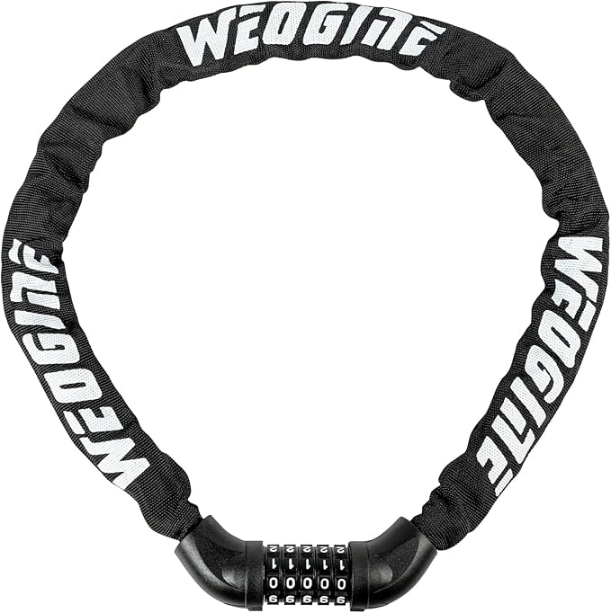 Bike Lock with Numbers and high Security Level, Bike Chain Lock, Bicycle Locks, 5 Digit Combination Lock for Bike, Bicycle, Scooter, Motorcycle, Door, Gate, Fence