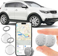 Mini GPS Tracker for Vehicles No Monthly Fee,GPS Car Tracker,Hidden Car Tracker with Case,Real Time Car GPS Tracker Work with Apple Find My(iOS Only) (Waterproof White,2PCS)