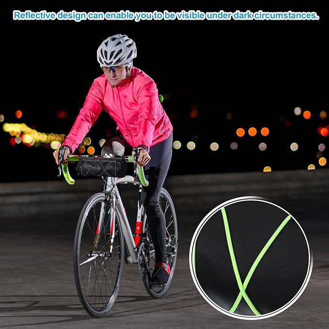 PATIKIL Bike Handlebar Bag, 2.5L Bicycle Frame Bag Waterproof Bicycle Front Pouch Accessories for Outdoor Cycling Mountain Road Bikes, Green