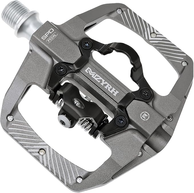 MZYRH Pedal,MTB Mountain Bike Pedals Compatible with Dual Function Sealed Clipless Aluminum 9/16" Bicycle Flat Platform with Cleats for Road, MTB