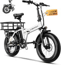 1000W Folding Electric Bike for Adults,75+ Miles,30+MPH,48V 20.8Ah Removable Battery,20" Fat Tire Electric Bike,Front Suspension 7-Speed Commuter Ebike,UL Certified