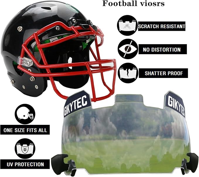 Football Helmet Visor, Scratch Resistant, for Helmet Fits Youth and Adult Football Helmets