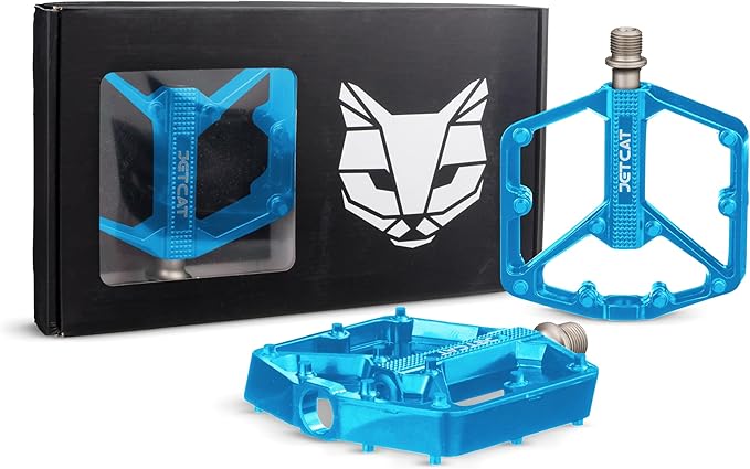 Mountain Bike Pedals Flat - MTB Pedals Flat, Bicycle Pedals, Road Bike Pedals, BMX Pedals, for BMX MTN Road Gravel EBike, Specialized Parts, Adults, Aluminum Metal Stamp 9/16"