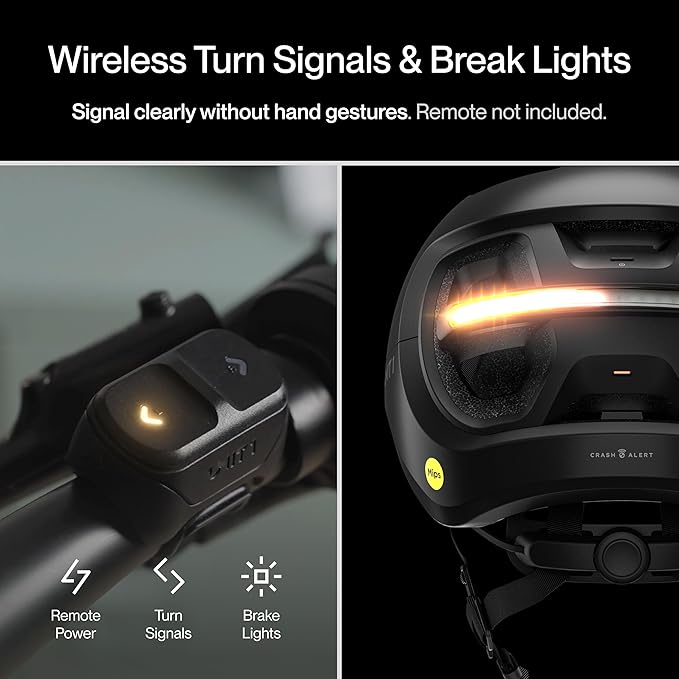 AURA Smart E-Bike Helmet with MIPS Safety, NTA-8776 Certified for 28mph, Integrated 500 Lumen LED Lights, Crash Detection, Turn Signals and Automatic Brake Light
