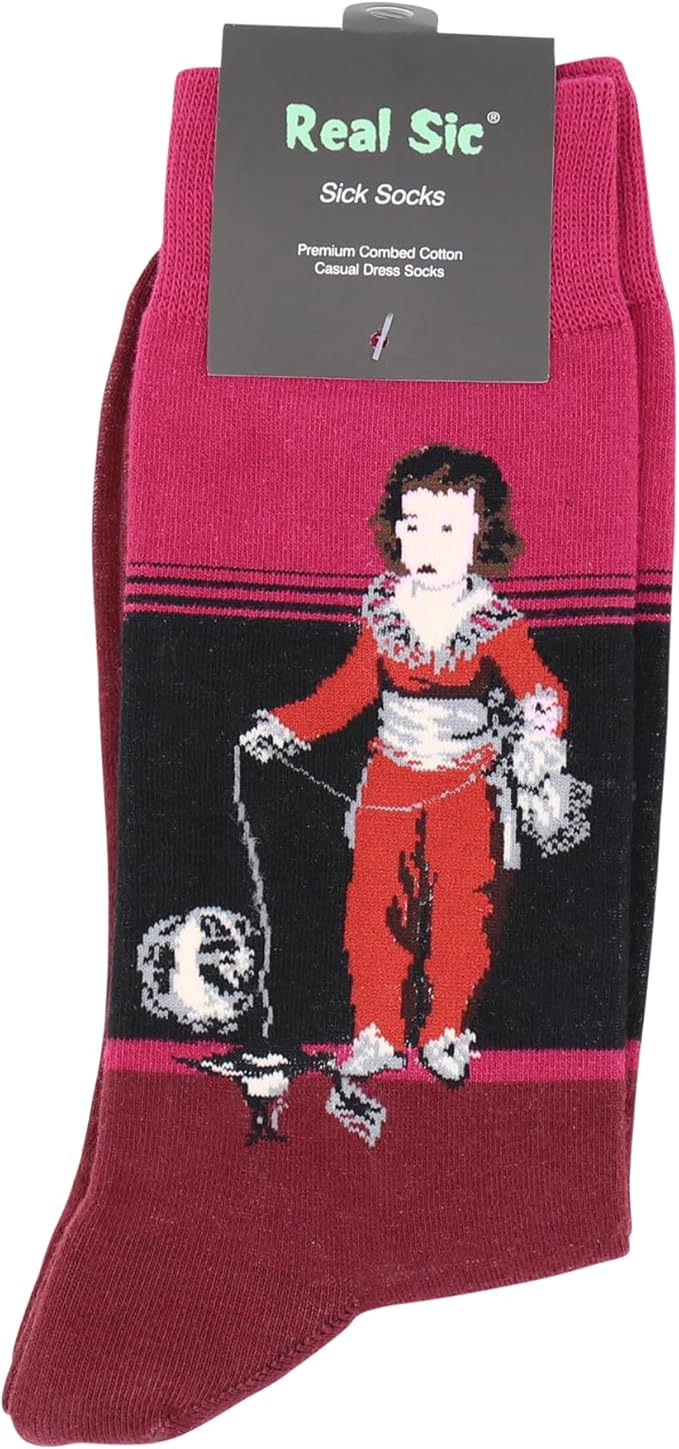 Real Sic Fun Socks for Men and Women - Cozy Cotton Dress Socks with Colorful Designs - Cool, Casual, Wacky Patterned
