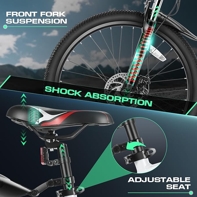 Vivi Electric Bike for Adults, Peak 1000W Ebike 26" Electric Mountain Bike, 22MPH Adult Electric Bicycles Commuter Ebike with 48V Battery, Up to 50 Miles, 21 Speed, SGS Certified to UL2849