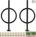 2 Pack 2 Bike Capacity Post and Ring Bike Rack Commercial Bicycle Rack 35" L Heavy Duty Galvanized Steel Bicycle Organizer Ground Parking Stand for Outdoor Garages Streets Yards Sidewalks