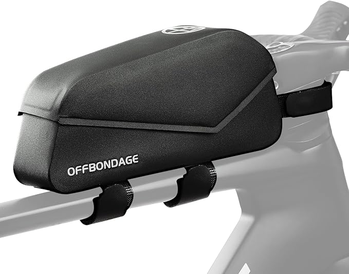 Top Tube Bike Frame Bag Magnetic Switch Waterproof Bikepacking Bicycle Storage Bag for Gravel Road Bike (Black)