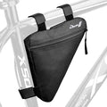 Bike Triangle Frame Bag - Bicycle Cycling Handlebar Front Pouch Saddle Storage Bag for Road and Mountain Bikes (Black)