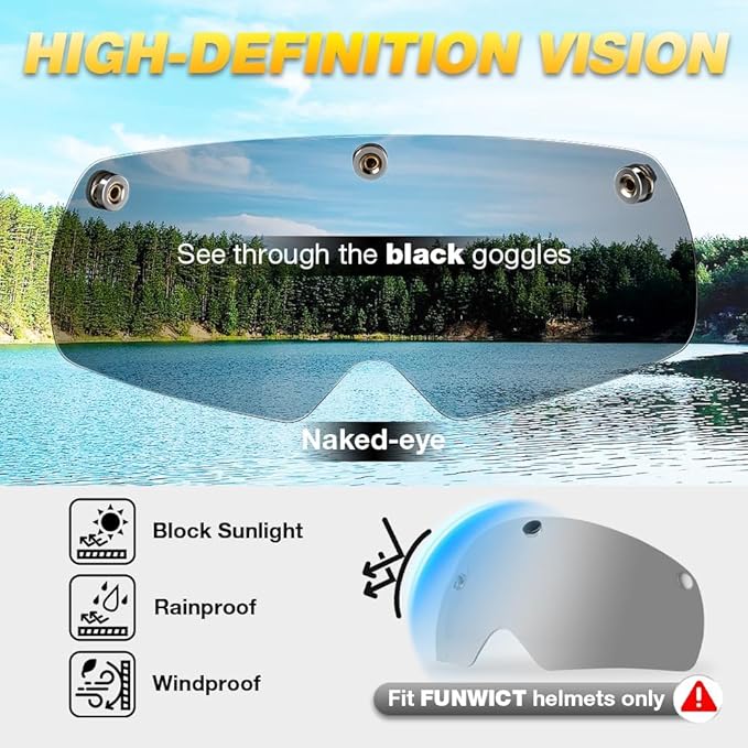 Magnetic Bike Helmet Goggles, Removable/Detachable Sun Visors Shield for Cycling Bicycle Helmet FW001