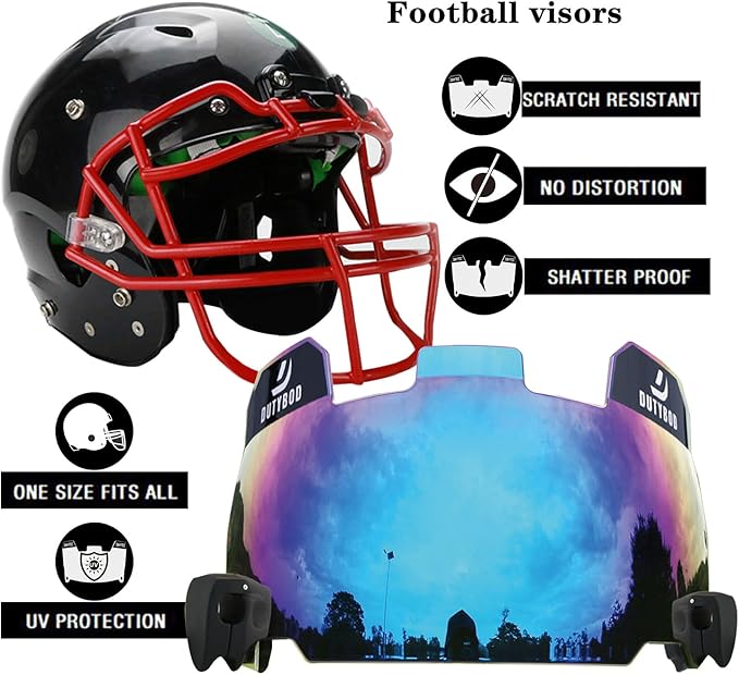 Football Visor, Clear Football Helmet Visor, Football Shield, Fits Youth and Adult Football Helmets
