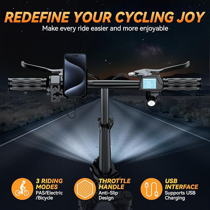 A12 Foldable Ebike for Adults, 2000W/1000W, 40/28MPH, 52V 25Ah, 48V 15Ah, Keyless Ignition, 60-80 Miles Range Folding Electric Bike, 14" Commuter Adult Electric Bicycle, UL2849 Certified E Bike