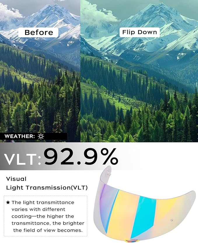Soman K1 Helmet Visor Replacements, K1S Tinted Helmet Visor Compatible with K1 K1S K3SV K5 K5S UV Protection (Transparent Revo Red)