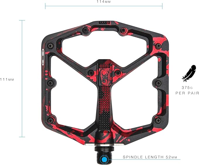 Crankbrothers Stamp Flat MTB Pedals - Size-Specific, Lightweight, Versatile, Durable Bike Pedals