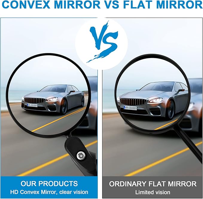 Accmor 2pcs Bike Mirror, Bar End Bicycle Riding Rearview Mirrors for Handlebars, Adjustable 360 Degree Rotatable Convex Mirror for Mountain Road Bikes