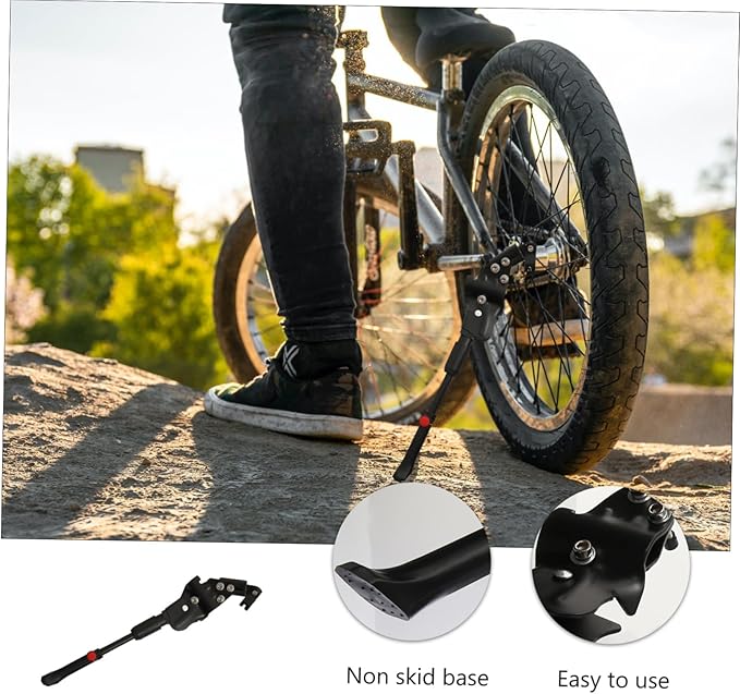 Mountain Bike Kickstand Adjustable 26-Inch Bike Stand Sturdy Support for Outdoor Use Single Piece
