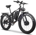 Electric Bike, Max 40-45MPH & 100 Miles, 5000W Peak Dual Motor Adult E-Bike, 52V 32Ah Battery Ebike, 24'' 26" Hydraulic Disc Brakes, Fat Tire All-Terrain Hunting Electric Bike, Full Suspension
