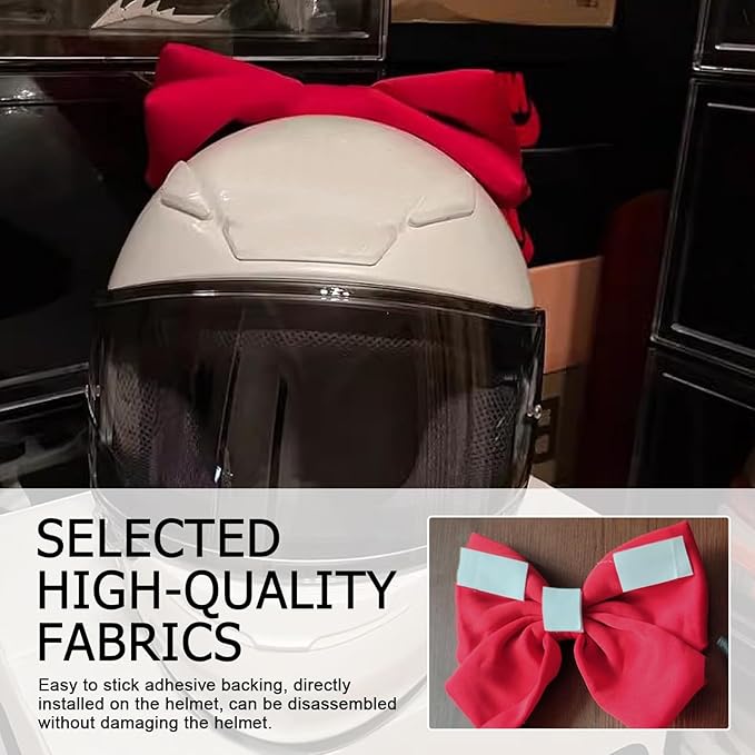 1 PC Motorcycle Helmet Large Bow Decoration, 7.9" x 10.2" Ribbon Bows for Helmet, Big Solid Color Bowknot Accessory, Cute Fashion Ornament Accessory for Motorcycle Electric Vehicle (Red)