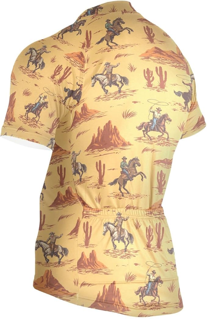 Men's Cycling Bike Jersey Short Sleeve Moisture Wicking, Breathable, Quick Dry Biking Shirt with 3 Rear Pockets