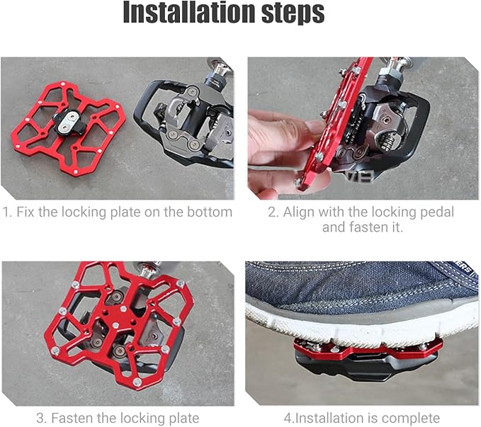 Clipless Platform Adapter for Shimano SPD&SPD-SL Bike Clipless Pedal Adapter Convert to Universal Platform Pedal for Mountain Bike Road Bike Cycle