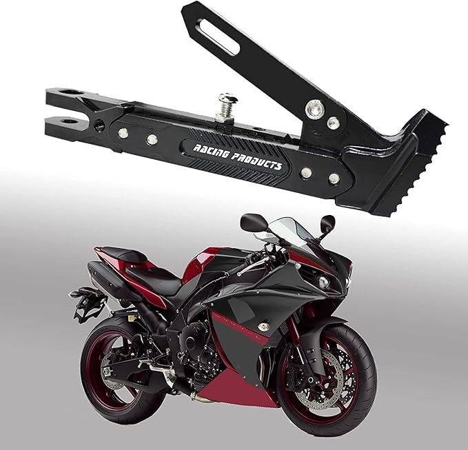 Universal Motorcycle Kickstand Accessories Motor Scooter Modified CNC Aluminum Alloy Adjustable Tripod Holder Kickstand Foot Side Support Stand Motor Scooter Motorbike Motocross Dit Pit Bike