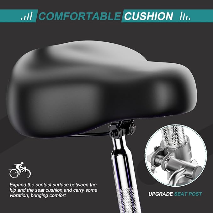 MOPHOTO Adult Folding Tricycle, 7-Speed 3 Wheel Bike for Adults, Seniors, Women & Men, 20/24/26 Inch Low Step-Through Trike with Large Rear Cargo Basket, Adjustable Seat, Space-Saving Cruiser Bicycle
