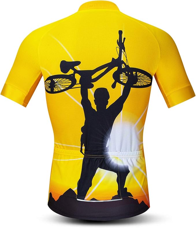 Men Cycling Jersey Skull Bike Short Sleeve Tops Quick-Dry Reflective 3-Pockets S-3XL
