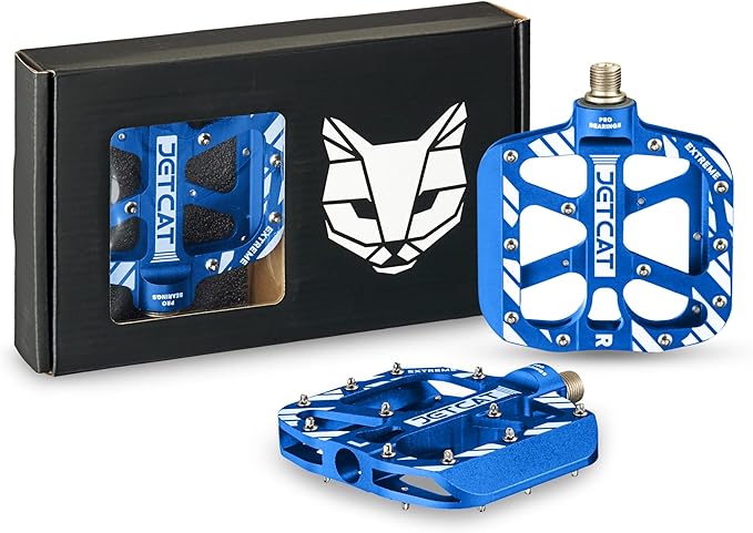 Mountain Bike Pedals Flat - MTB Pedals Flat, Bicycle Pedals, Road Bike Pedals, BMX Pedals, for BMX MTN Road Gravel EBike, Specialized Parts, Adults, Aluminum Metal Stamp 9/16"