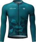 Santic Cycling Jersey Men's Long Sleeve Bike Reflective Full Zip Bicycle Shirts with Pockets