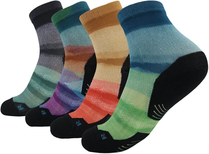 HUSO Unisex Digital Printed Athletic Quarter Running Socks 2,3,4,6,11 Pairs
