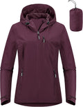 Outdoor Ventures Packable Rain Jacket Women Lightweight Waterproof Raincoat with Hood Cycling Bike Jacket