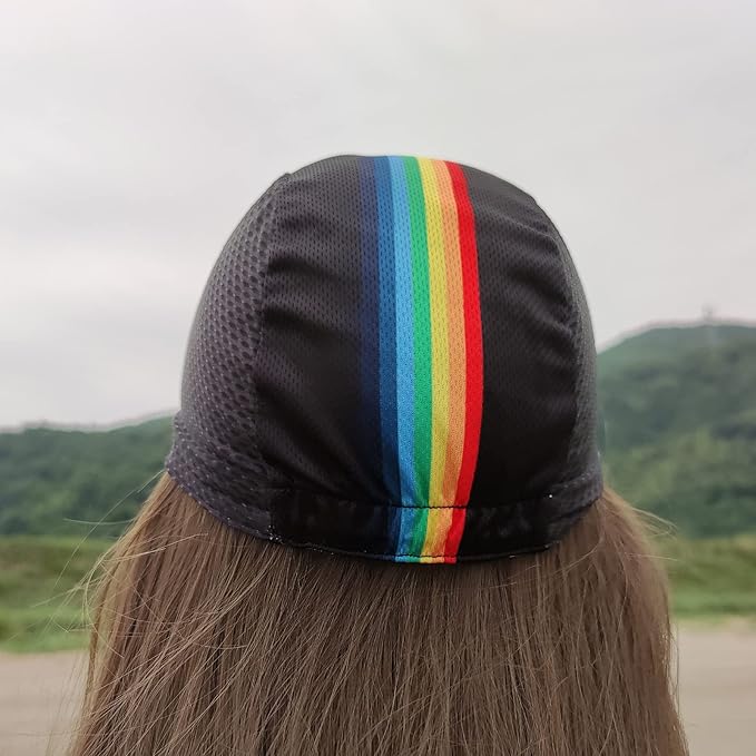 Hikenture Cycling Cap,Cooling Skull Cap Bike Hat with Sun Visor, Summer Breathable Helmet Liner Biking Cap for Men Women