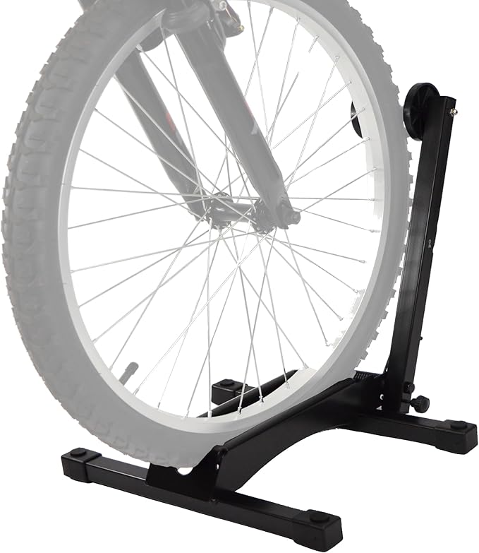 Lumintrail Indoor Compact Bike Stand for Garage on Floor - Bike Rack Perfect for Cruiser, Road and Kids Bike - Bicycle Stand Fits Front or Rear Wheels