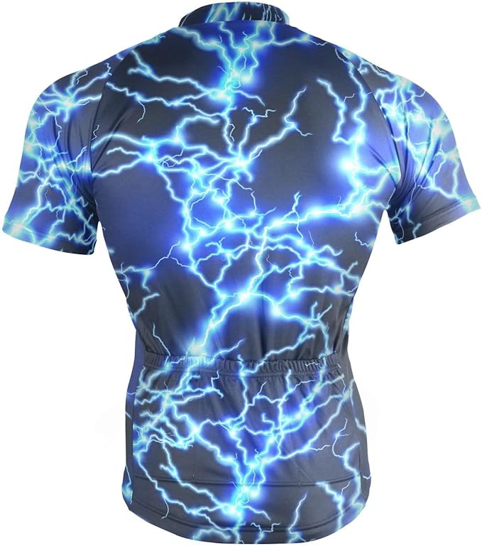 Men's Cycling Bike Jersey Short Sleeve Moisture Wicking, Breathable, Quick Dry Biking Shirt with 3 Rear Pockets