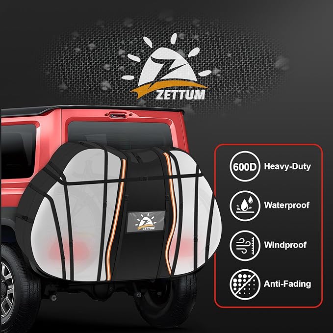 Zettum Bike Cover for Transport 1 Bike - 600D Travel Bike Covers for Bikes on Rear Bike Rack Waterproof & Heavy Duty, Outdoor Full Bicycle Rack Cover for Single Bikes on Car Hitch (Clear)