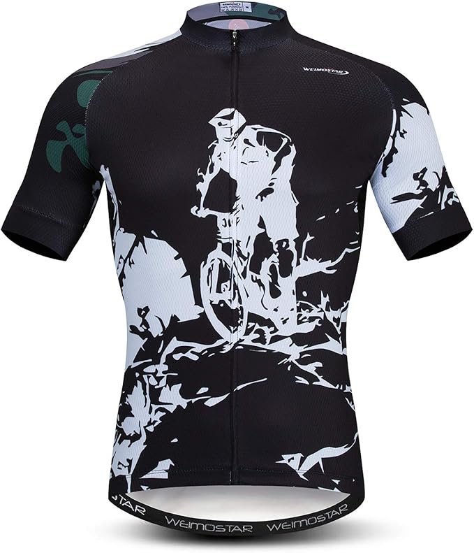 Weimostar Men's Cycling Jersey Short Sleeve Bike Clothing Multicolored Diamond