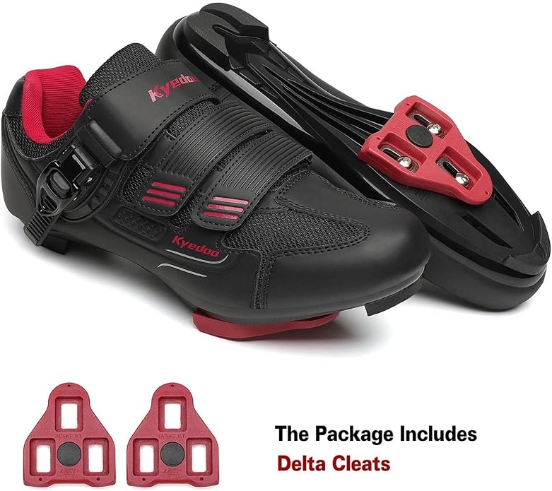 Unisex Cycling Shoes Compatible with Peloton Bike Shoes Indoor Clip in Peleton Road Bike Riding Racing Biking Shoes with Delta Cleats for Mens Womens Indoor Outdoor Bike Pedal