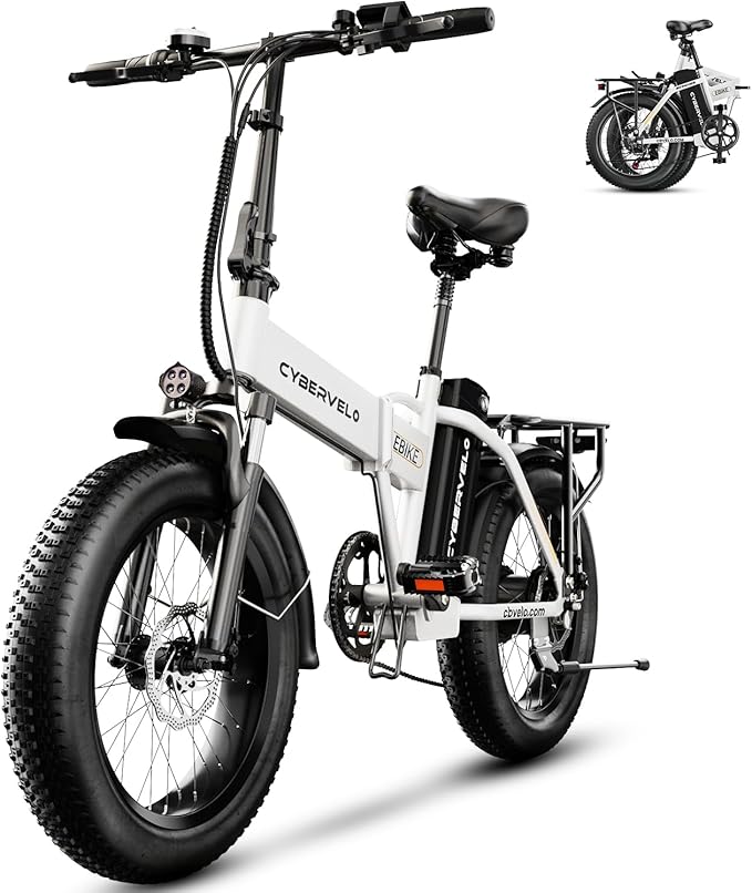 1000W Folding Electric Bike for Adults,75+ Miles,30+MPH,48V 20.8Ah Removable Battery,20" Fat Tire Electric Bike,Front Suspension 7-Speed Commuter Ebike,UL Certified