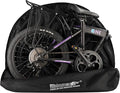 20inch Folding Bike Bag Bicycle Carry Bag Bike Travel Carrying Case Bike Transport Bag for Car Train Air Travel Portable (Black-White, 14-20 inch)