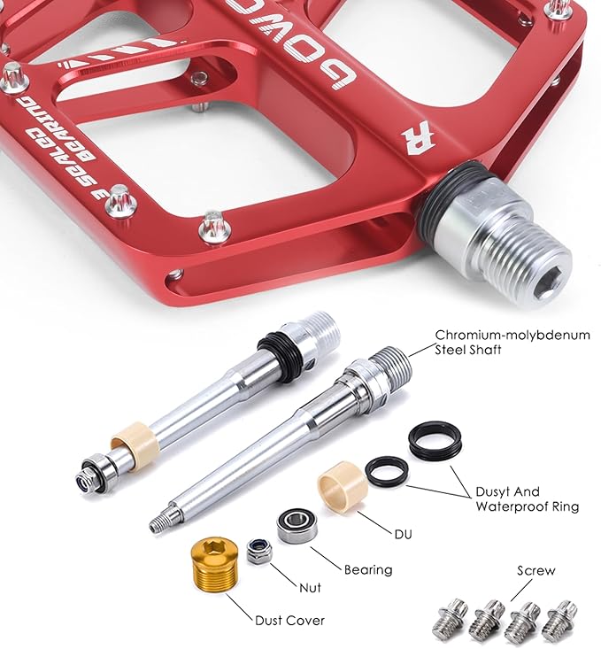 Bike Pedals 9/16" Lightweight Non-Slip Bicycle Platform Pedals - Fits Most Adult Bikes & Mountain Bikes &MTB, Road Bikes and Slip-Resistant Design